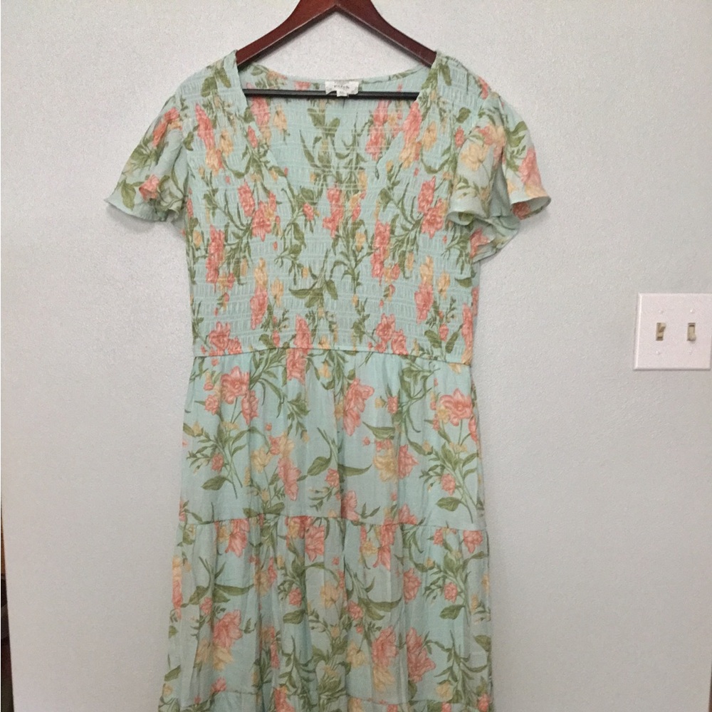 Perch Blu Pepper Floral Midi Tiered Dress - Picture 3 of 7